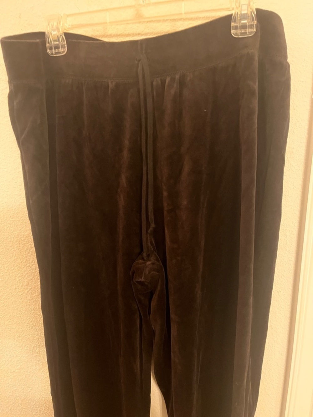 Kim Rogers Black Velour Jogger Pants Women’s XL | Soft Lounge Sweatpants